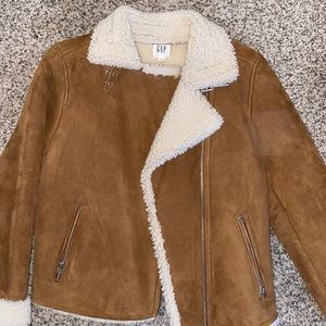 GAP M real lamb moto jacket